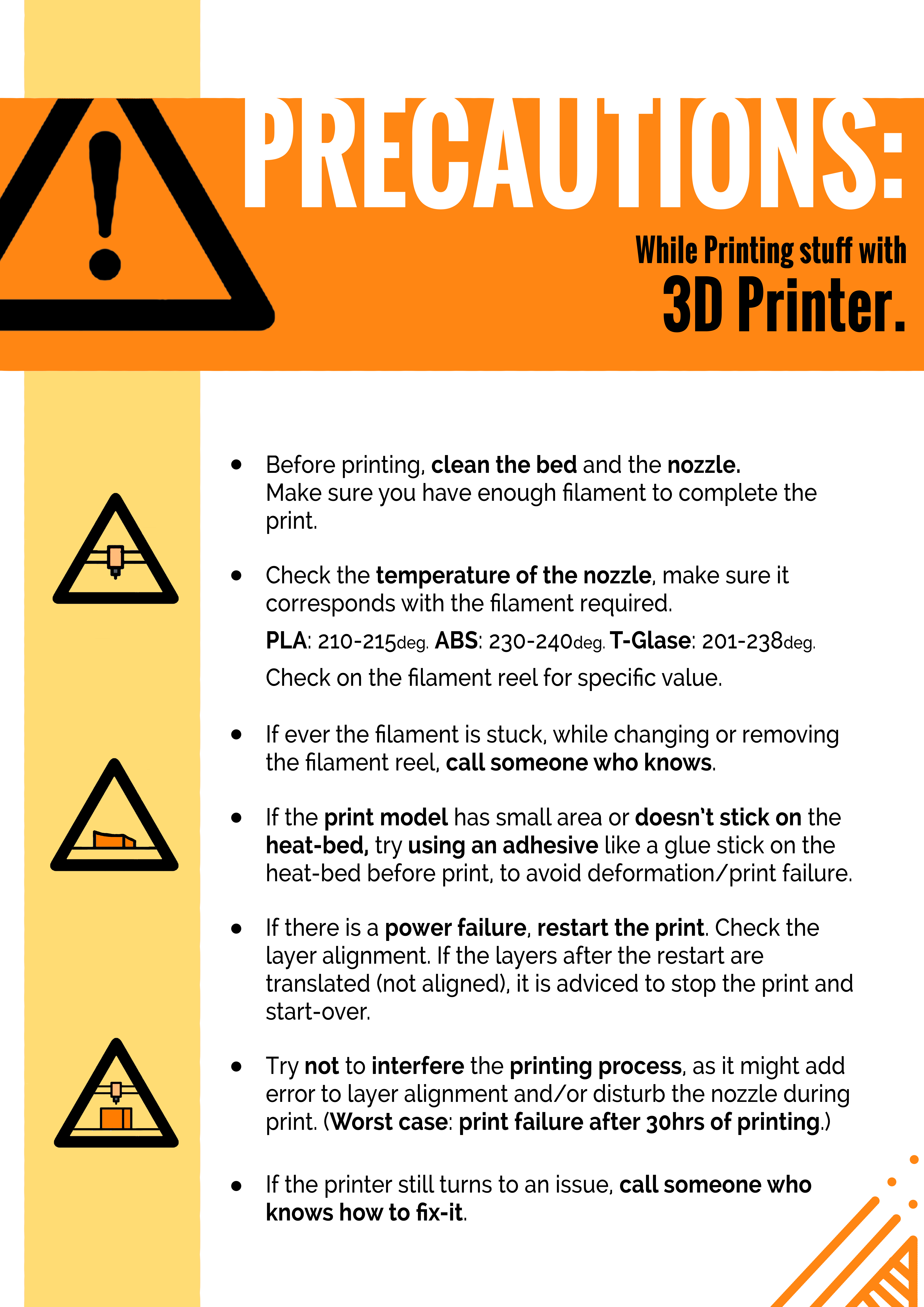 3D Print Precautions